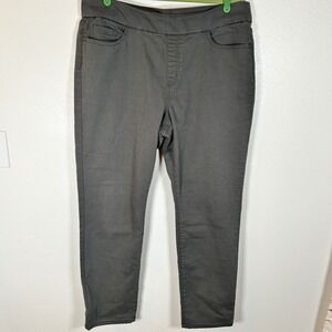 Liz Claiborne Amber Gray Green Pull On Skinny Pants Womens 16 Stretch Jeggings